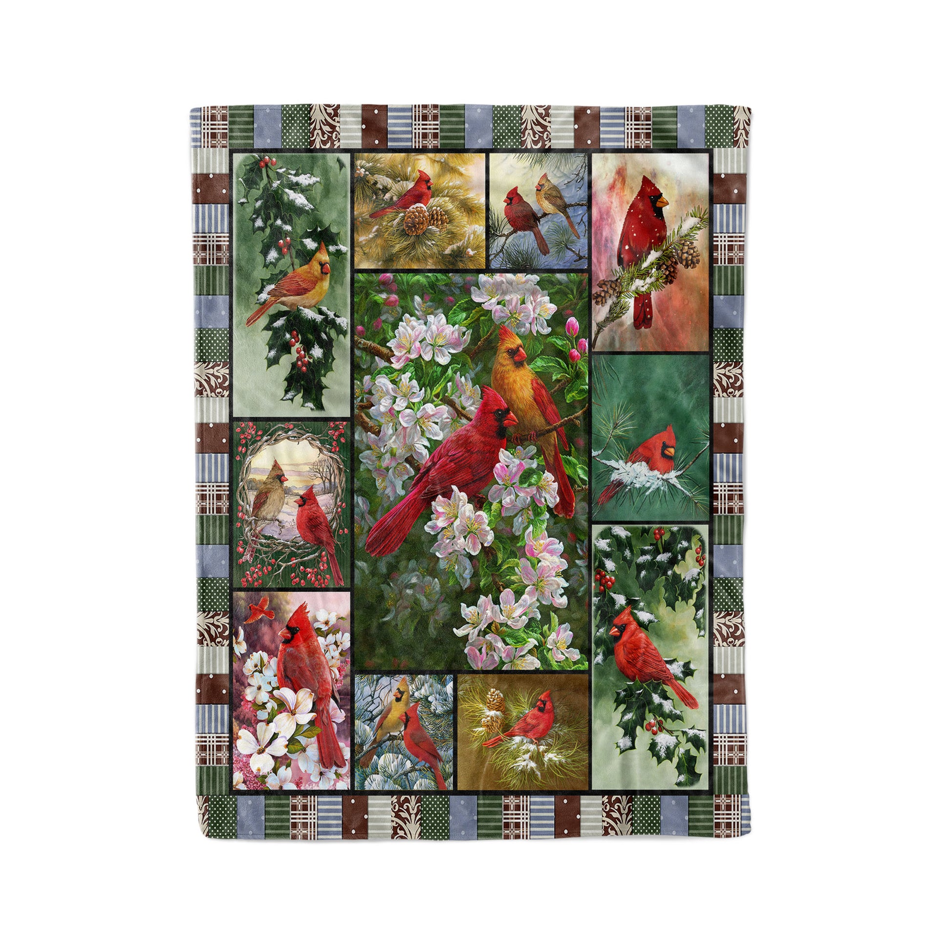 litzzy Cardinal Birds Fleece Blanket HST1910264 Fleece Blanket Small (30x40in)  