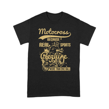 litzzy Motocross- Because real sports require more than one ball- Motorcycle T-Shirt | Made in US T-Shirt S Black 