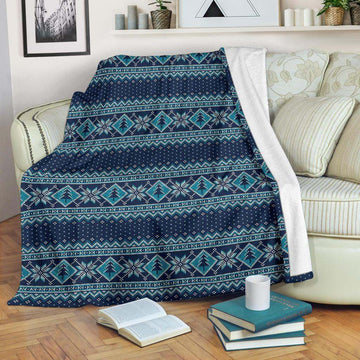 litzzy Fairisle Christmas CL12100451MDF Sherpa Fleece Blanket Sherpa Fleece Blanket   