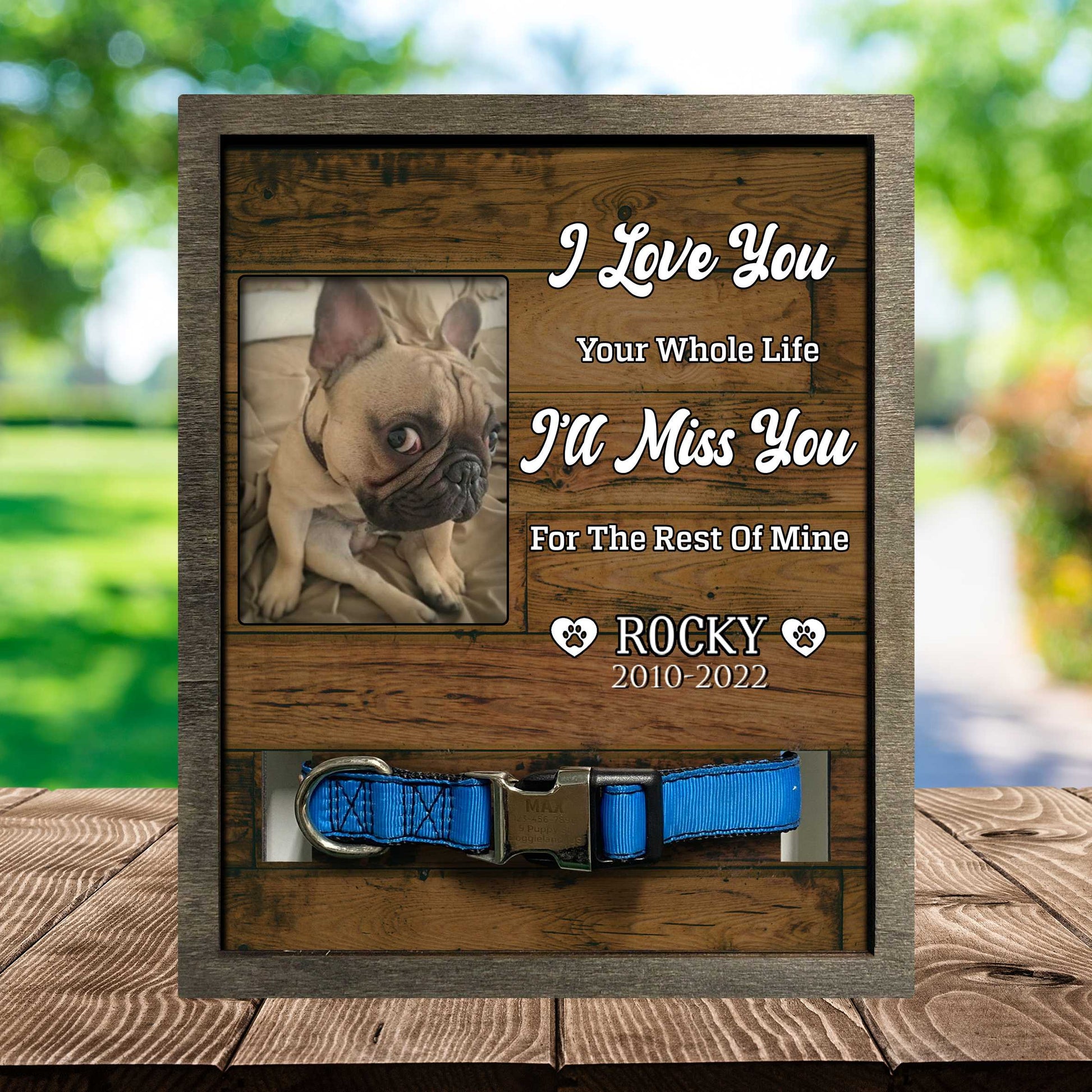 litzzy Dog Collar Memorial Photo Frame, Pet Memorial Picture Frame, Memorial Frames For Dog Pet Picture Frame Style 1 8.7 x 10.6 