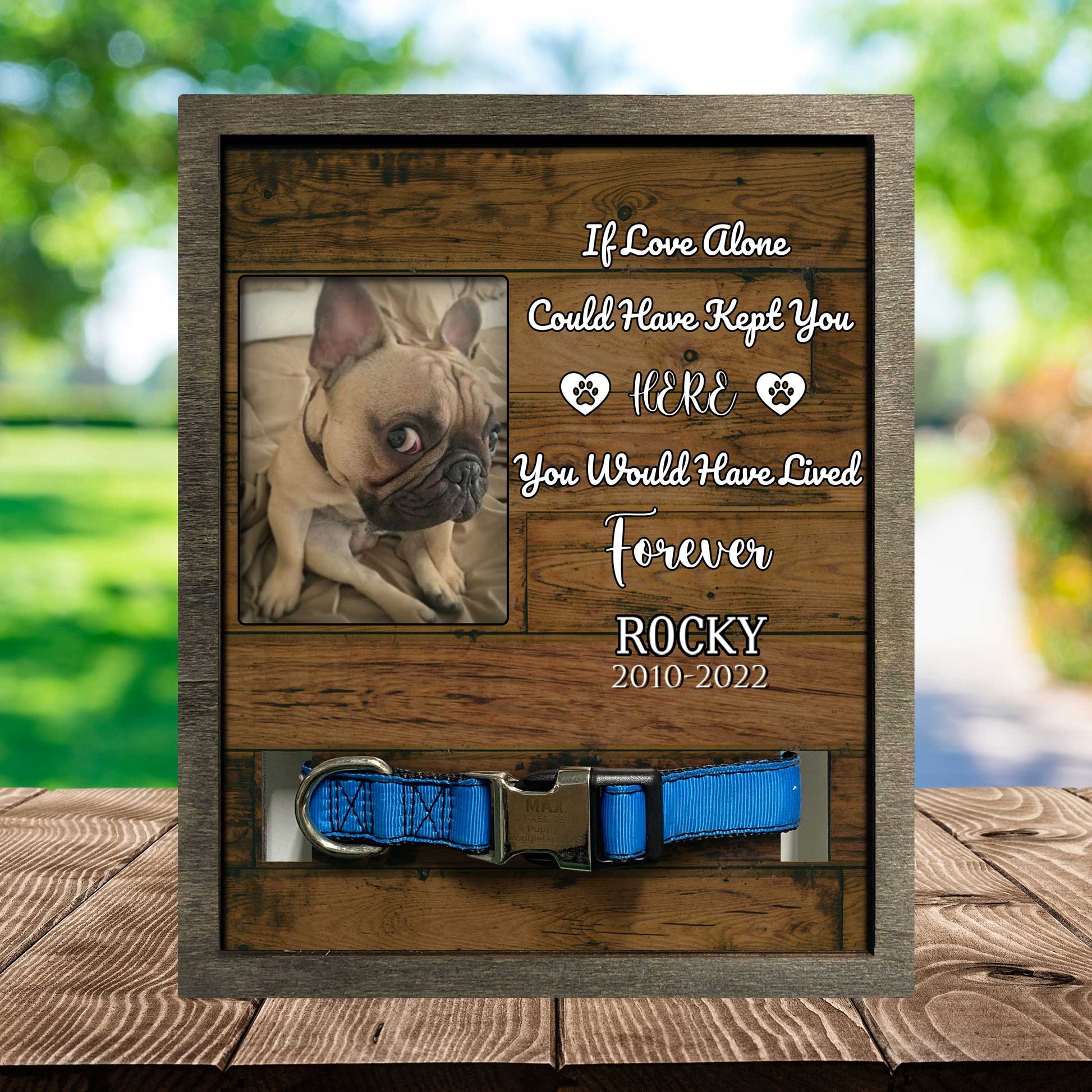 litzzy Dog Collar Memorial Photo Frame, Pet Memorial Picture Frame, Memorial Frames For Dog Pet Picture Frame Style 2 8.7 x 10.6 