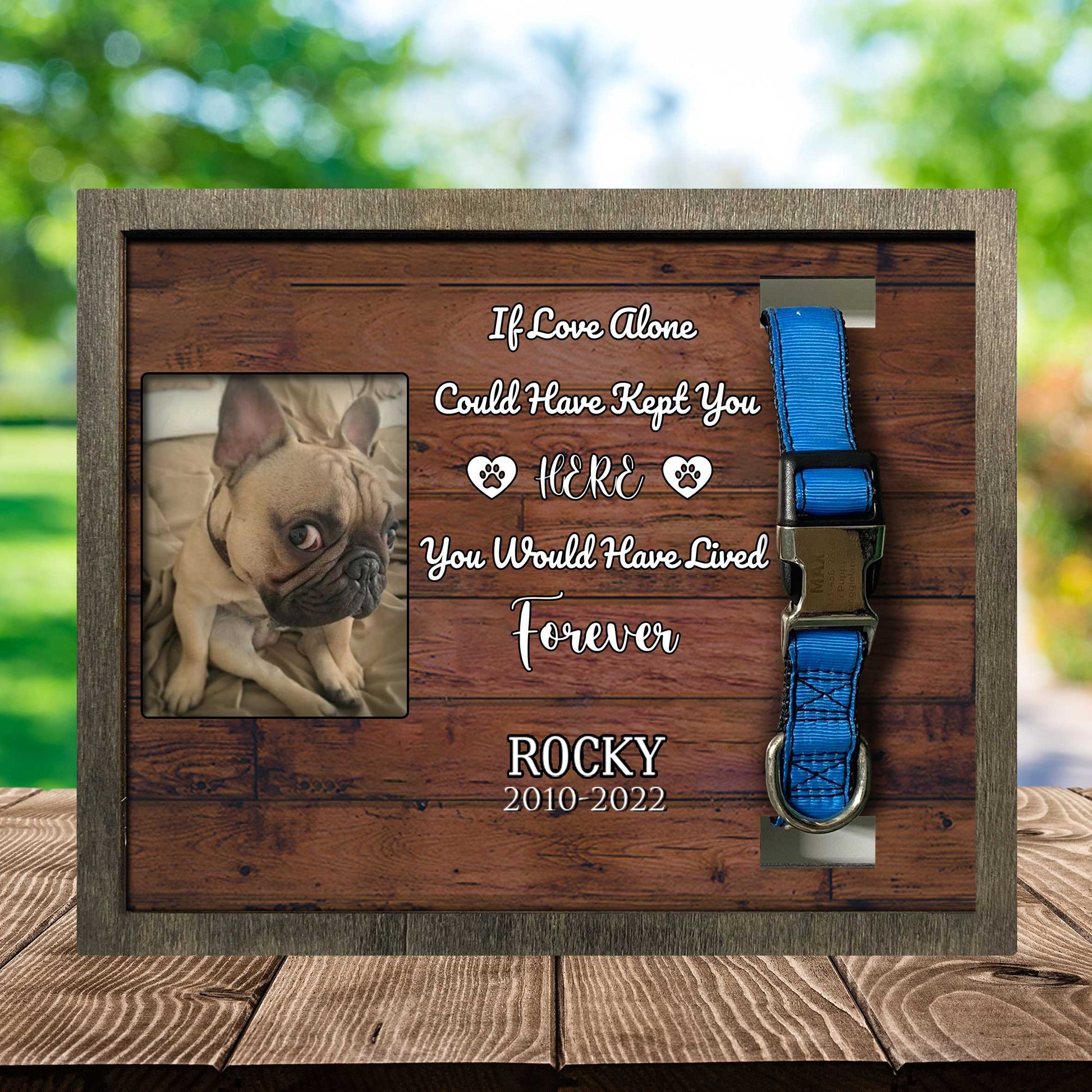 litzzy Dog Collar Memorial Photo Frame, Pet Memorial Picture Frame, Memorial Frames For Dog Pet Picture Frame Style 2 10.6 x 8.7 