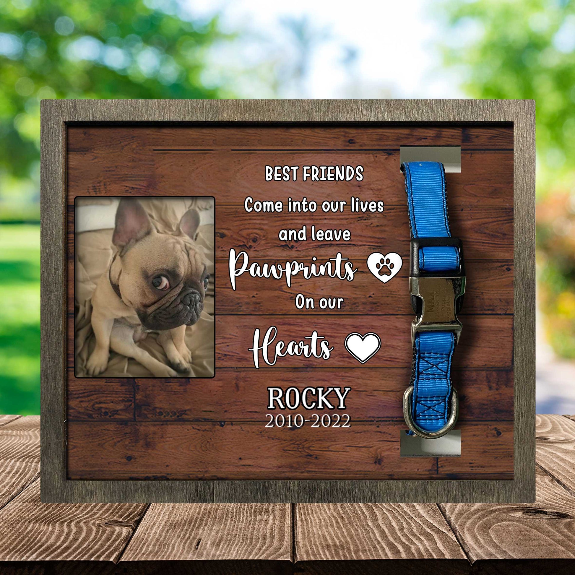 litzzy Dog Collar Memorial Photo Frame, Pet Memorial Picture Frame, Memorial Frames For Dog Pet Picture Frame Style 3 10.6 x 8.7 