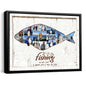 litzzy Halibut Fishing Photo Collage Canvas Gift, Gift For Father's Day, For Fishing Dad Canvas Wall Art   