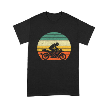 litzzy Vintage Biker Motorcycle Shirt Silhouette Retro T-Shirt - Motorcycle T-Shirt | Made in US T-Shirt S Black 