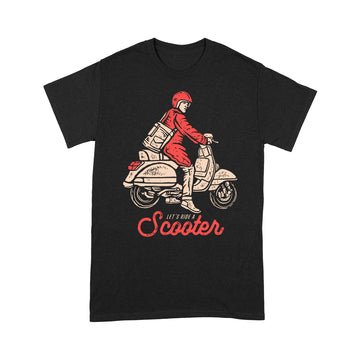 litzzy Let's Ride A Scooter Motorcycle T-shirt| Made in US T-Shirt S Black 