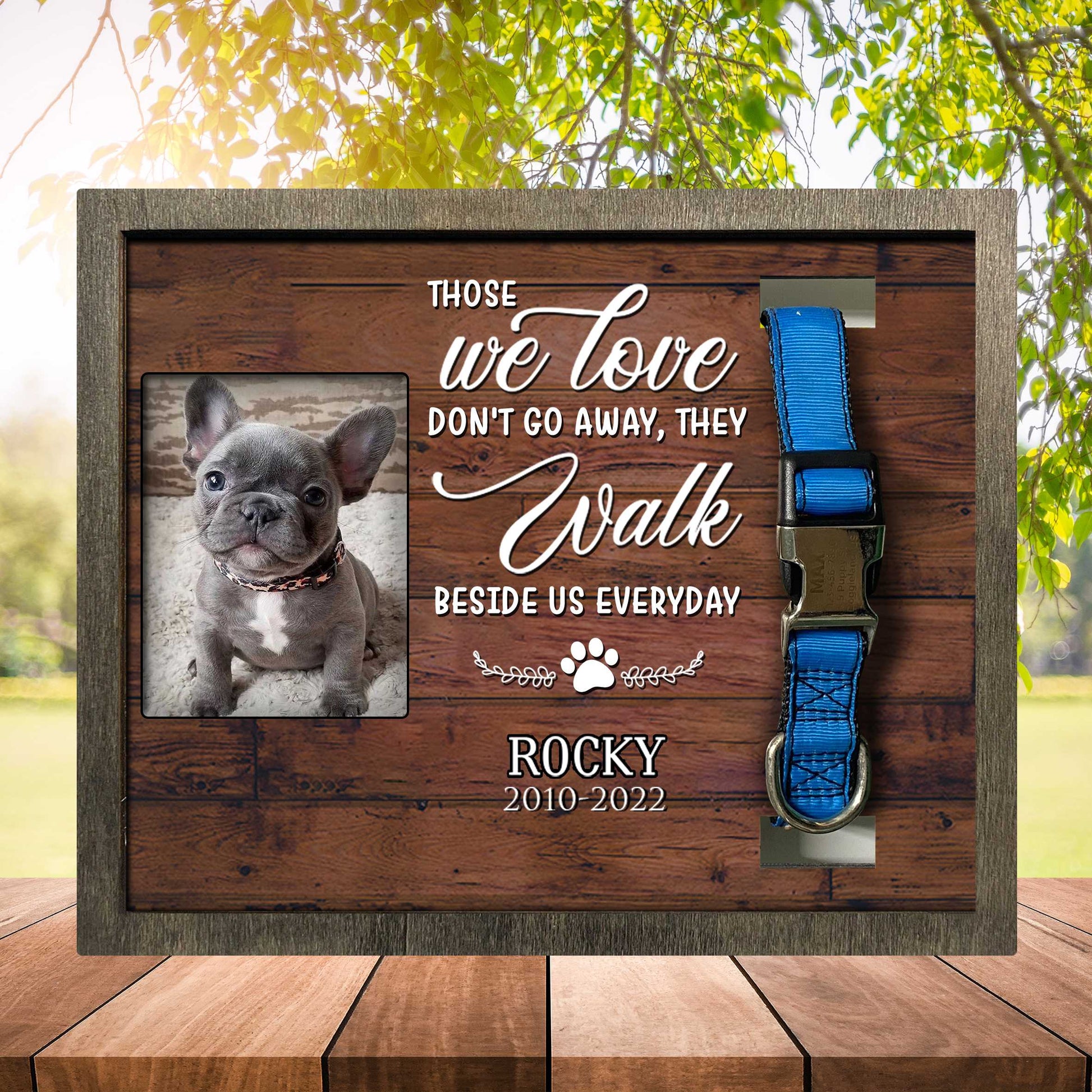 litzzy Memorial Gifts For French Bulldog, Passed Away Dog Gifts, Remembrance Gift For A Grieving Pet Pet Picture Frame Style 3 10.6 x 8.7 