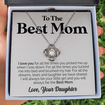 litzzy Litzzy Love Knot Necklace To the best Mom, I love you for all the times you picked me up when I was down, Mothers day Jewelry, Gifts set Jewelry   