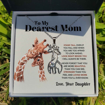 litzzy Litzzy Necklace To My Dearest Mom Stand Tall, mothers day gift,mother daughter jewelry, birthday gift Jewelry   