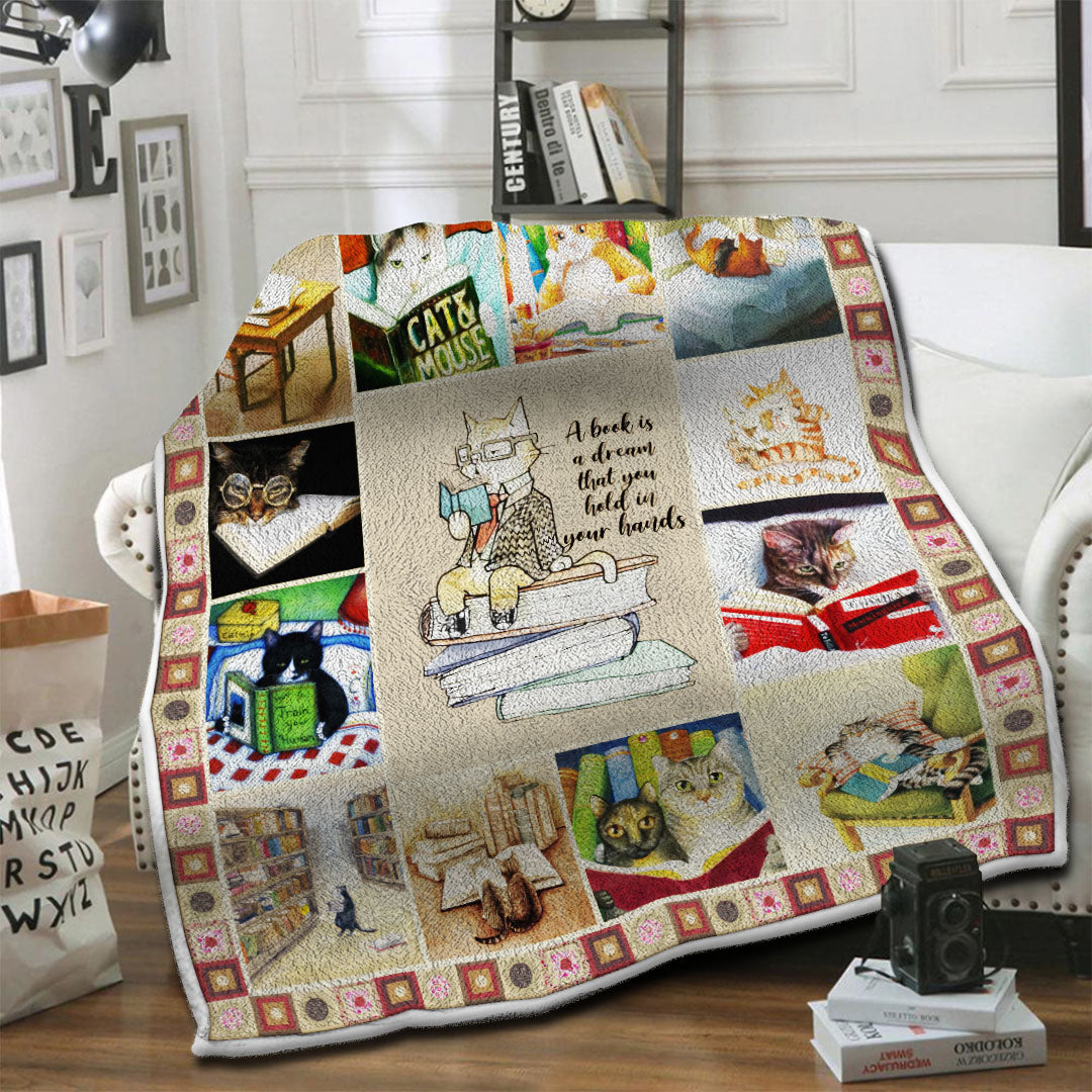litzzy A Book Is A Dream Fleece Blanket HST19101000 Fleece Blanket   