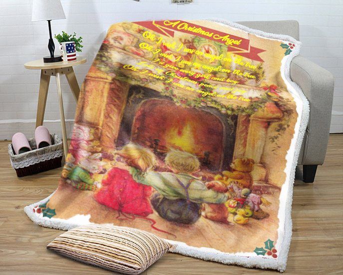 litzzy A Christmas Angel GS LD1110KD Sherpa Fleece Blanket Sherpa Fleece Blanket   