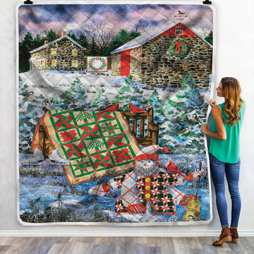 litzzy A Christmas Cheer Snowman NI2910171KL Sherpa Fleece Blanket Sherpa Fleece Blanket   