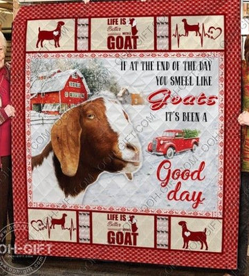 litzzy A Goat Christmas CLT0612006H Fleece Blanket Quilt Blanket   