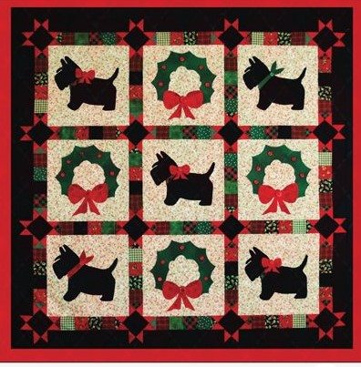 litzzy A Scottie Christmas CLA1810010Q Fleece Blanket Quilt Blanket   