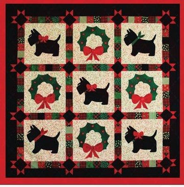 litzzy A Scottie Christmas CLA1810010Q Fleece Blanket Quilt Blanket   