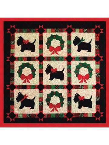 litzzy A Scottie Christmas Greeting CLP0611002Q Fleece Blanket Quilt Blanket   