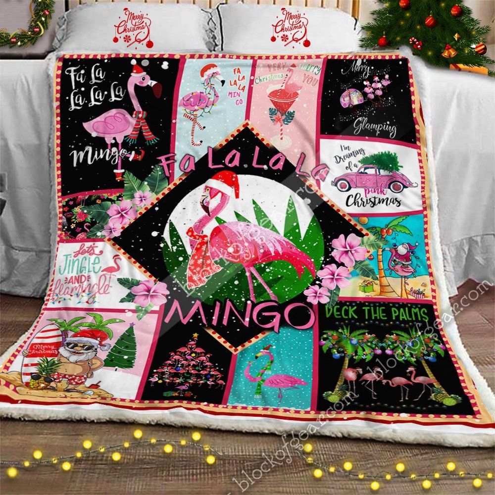 litzzy A Very Pink Christmas GS-CL-NT0611 Sherpa Fleece Blanket Sherpa Fleece Blanket   