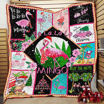 litzzy A Very Pink Christmas Fleece Blanket ABC07111043 Quilt Blanket   