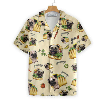 litzzy Pug Hawaiian Shirt, Adorable Taco Pugs Aloha Shirt For Men, Women - Perfect Gift For Pug Lovers, dog hawaiian shirt Hawaii Shirt   