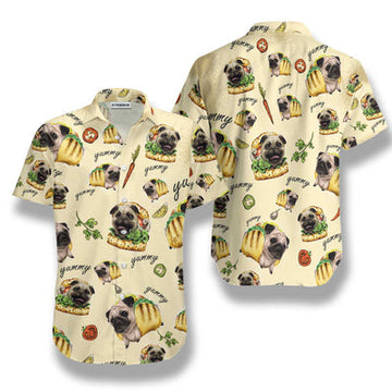 litzzy Pug Hawaiian Shirt, Adorable Taco Pugs Aloha Shirt For Men, Women - Perfect Gift For Pug Lovers, dog hawaiian shirt Hawaii Shirt   