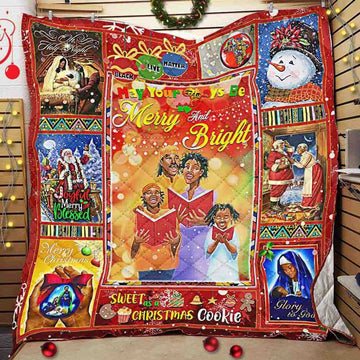 litzzy African American Christmas Fleece Blanket ABC07111797 Quilt Blanket   