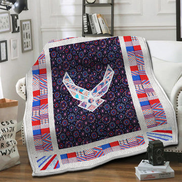litzzy Air Force Fleece Blanket HST19101961 Fleece Blanket   