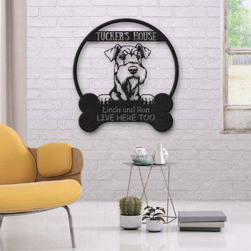litzzy Airedale Terrier Dog Lovers Funny Personalized Metal House Sign - Custom metal signs - Metal Monogram Sign for Home Decor    
