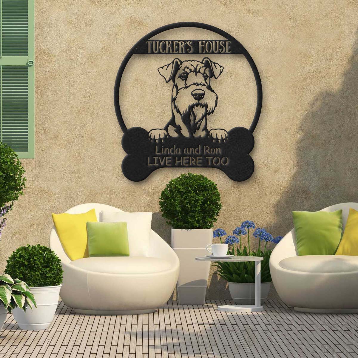 litzzy Airedale Terrier Dog Lovers Funny Personalized Metal House Sign - Custom metal signs - Metal Monogram Sign for Home Decor    