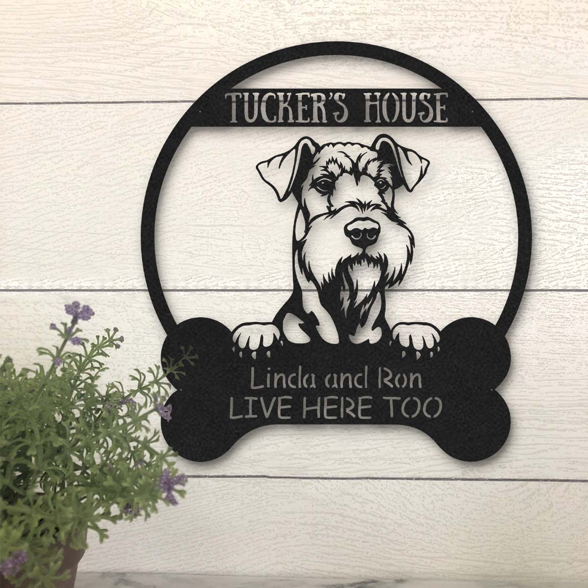 litzzy Airedale Terrier Dog Lovers Funny Personalized Metal House Sign - Custom metal signs - Metal Monogram Sign for Home Decor    