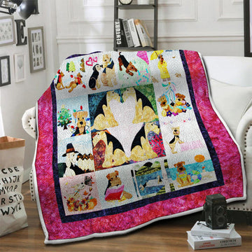 litzzy Airedale Fleece Blanket HST19101603 Fleece Blanket   