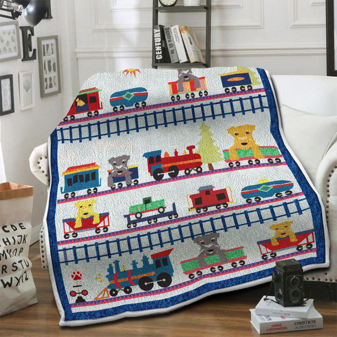 litzzy Airedale Fleece Blanket HST1910803 Fleece Blanket   