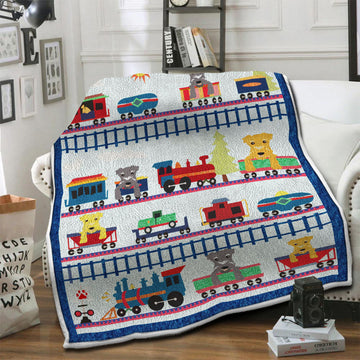 litzzy Airedale Fleece Blanket HST1910803 Fleece Blanket   