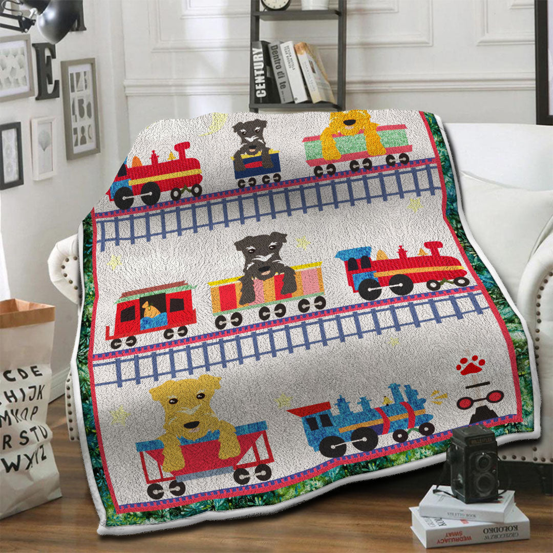 litzzy Airedale Fleece Blanket HST1910804 Fleece Blanket   