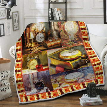 litzzy Alarm Clock Fleece Blanket HST19101405 Fleece Blanket   