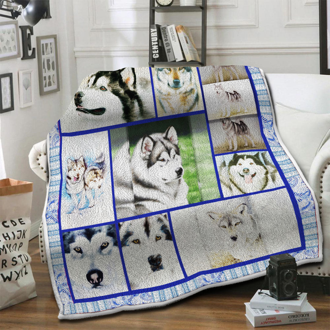 litzzy Alaskan Malamute Dog Fleece Blanket HST19101406 fleece blanket   