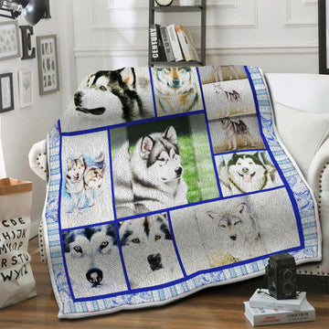 litzzy Alaskan Malamute Dog Fleece Blanket HST19101406 fleece blanket   