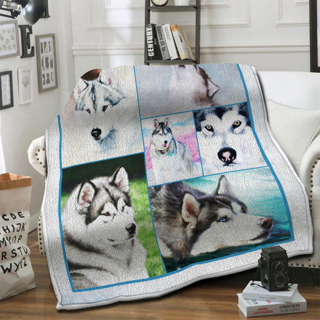litzzy Alaskan Malamute Dog Fleece Blanket HST19101408 fleece blanket   