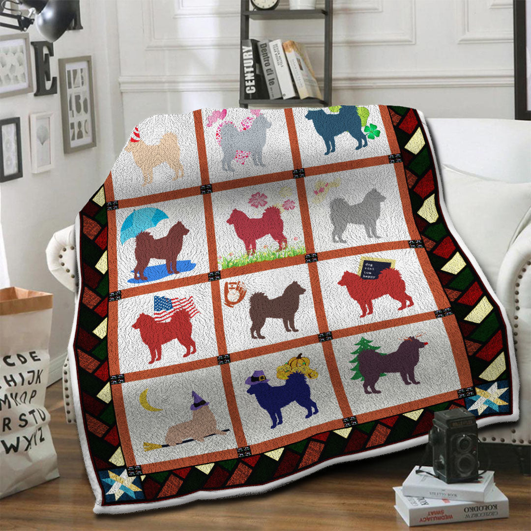 litzzy Alaskan Malamute Fleece Blanket HST1910502 Fleece Blanket   