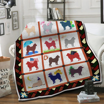 litzzy Alaskan Malamute Fleece Blanket HST1910502 Fleece Blanket   