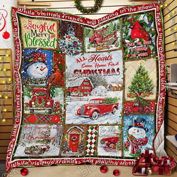 litzzy All Hearts Come Home For Christmas Fleece Pn852 Dhc11122853Dd Quilt Blanket   
