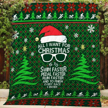 litzzy All I Want For Christmas CLH0611003Q Fleece Blanket Quilt Blanket   