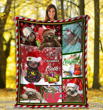 litzzy All I Want For Christmas Is A Sloth Xmas DD07090207CL Sherpa Fleece Blanket Sherpa Fleece Blanket   