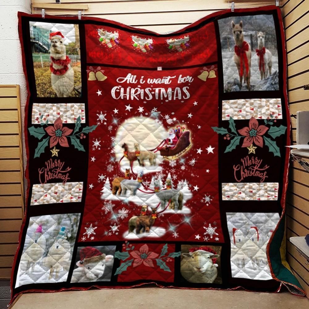 litzzy All I Want For Christmas Is Alpacas DHCDHC LD0710 Fleece Blanket Quilt Blanket   