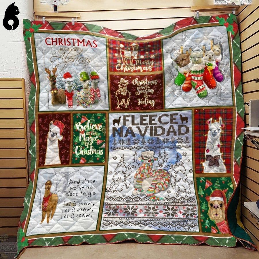 litzzy Alpaca Christmas Alpaca Fleece Blanket Dhc04011912Dd Quilt Blanket   