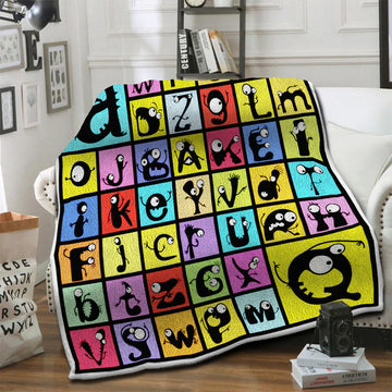 litzzy Alphabet Fleece Blanket HST19101604 Fleece Blanket   