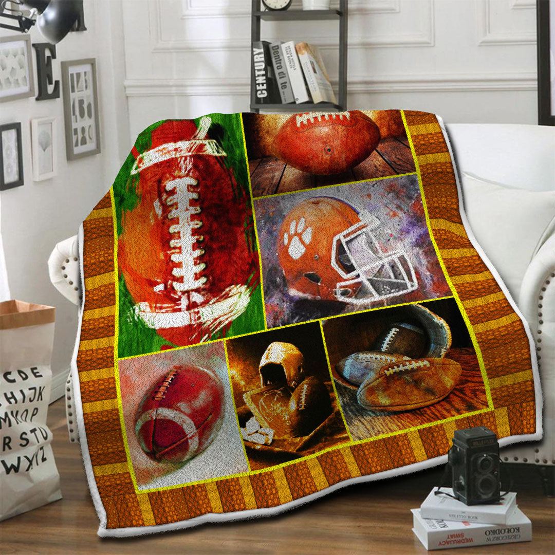 litzzy American Football Fleece Blanket HST19101413 Fleece Blanket   