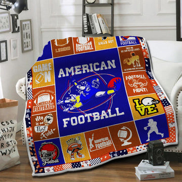 litzzy American Football Fleece Blanket HST1910222 Fleece Blanket   