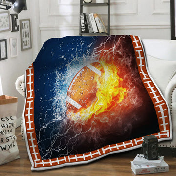 litzzy American Football HQT1610378 Fleece Blanket Fleece Blanket   