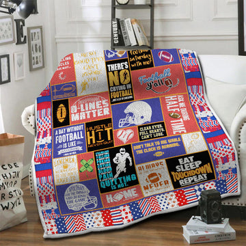 litzzy American Football HQT1610379 Fleece Blanket Fleece Blanket   