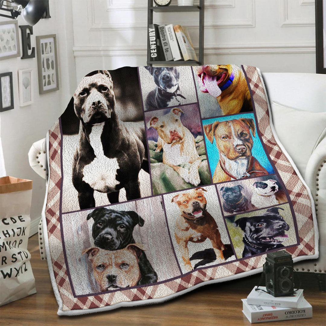 litzzy American Pit Bull Terrier Dog Fleece Blanket HST19101414 fleece blanket   